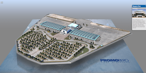 Progetto Expi4D per Fiera Bergamo - Modellazione 3D area fieristica